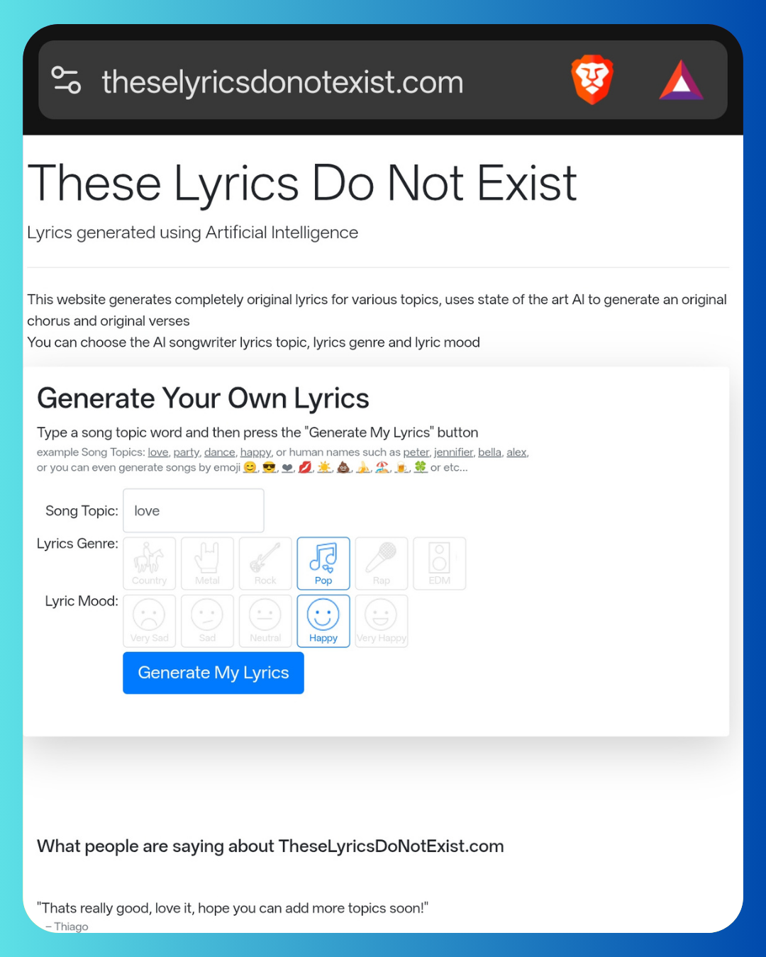ThisLyrics DoesNotExist
